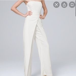White House Black Market Strapless Split-Leg Jumpsuit Size 6
